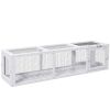 PawHut Outdoor Cat Tunnel with Extendable Design, 59" L Wooden Cat Run with Weather Protection, Connecting Inside and Outside, for Deck Patios