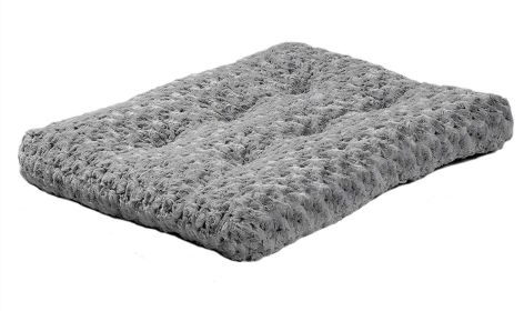Dog Plush Bed Comfortable Crate Bed Washable Bed Kennel Pad Fit for Pet Cage (Color: gray, size: m)