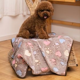Prt Soft Brown Heart Claw Print Pet Rug For Dog And Cat S 23in*16in M 30in*20in L 41in*30in (Color: Brown - Polyester, size: m)