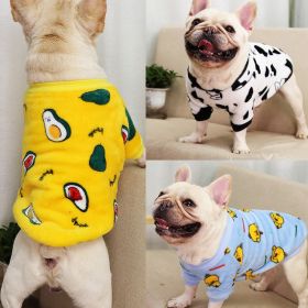 Autumn/Winter warm dog coat Small; medium dog; Flannel warm dog clothing pet supplies; dog clothing (colour: Black and white cow bottle (Fadou type), size: l)