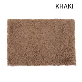 Dog Bed And Extra Matching Cover Sheet Dog Crate Pad Ultra Soft Dog Bed Mat Washable Pet Kennel Bed With Non-Slip Bottom Fluffy Plush Sleeping Mat For (Color: Khaki, size: s)