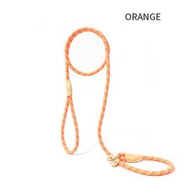 Dog Rope Pet Pulling Rope Puppy Strap Traction Rope Heavy Duty Belt Large Dog Leash Dog Collar Strap Dog Training Pet Harness Hands-Free Leash For Sma (Color: orange, size: 1.8x0.8)