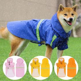 Pet raincoat for large and small dog; PU waterproof big dog raincoat; outdoor reflective dog raincoat (colour: pink, size: l)